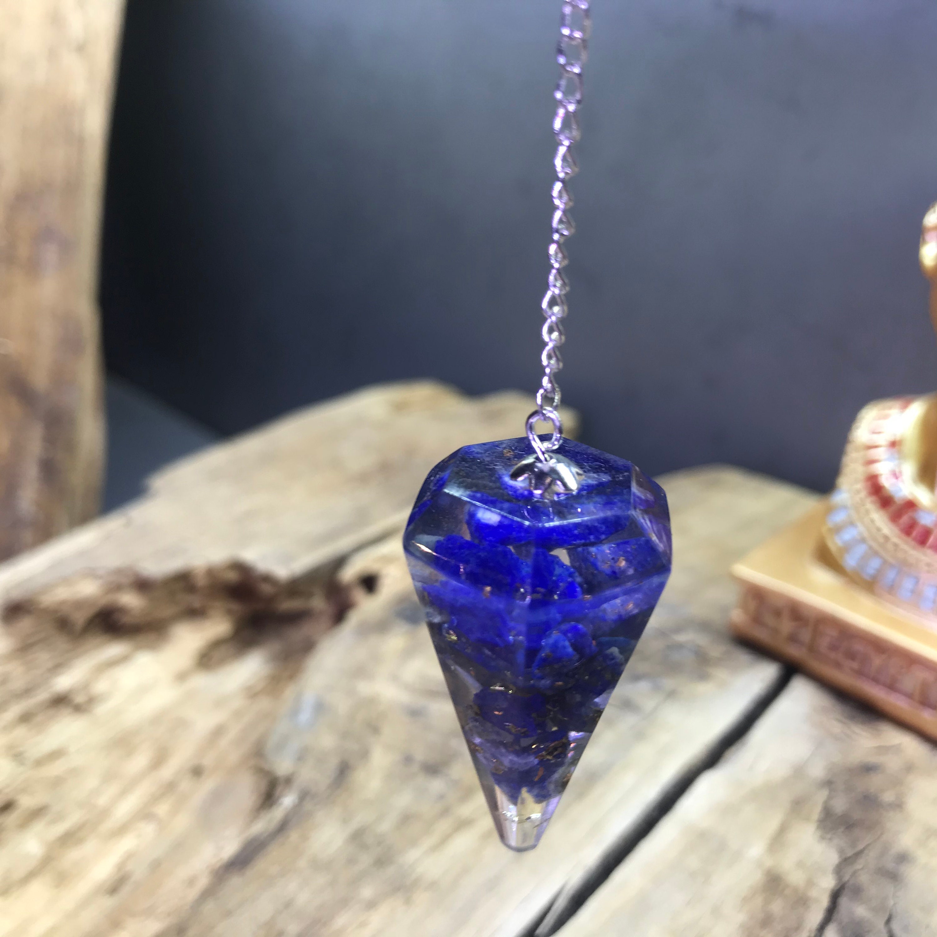 Orgonite Pendule Lapis Lazuli - Pointe à Facette