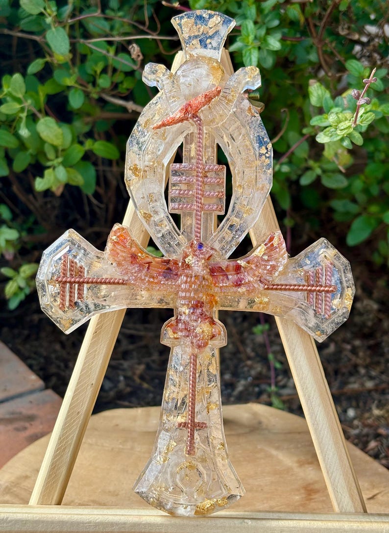 Ankh Key Orgonite Citrine & Rock Crystal – Abundance, Solar Energy ...