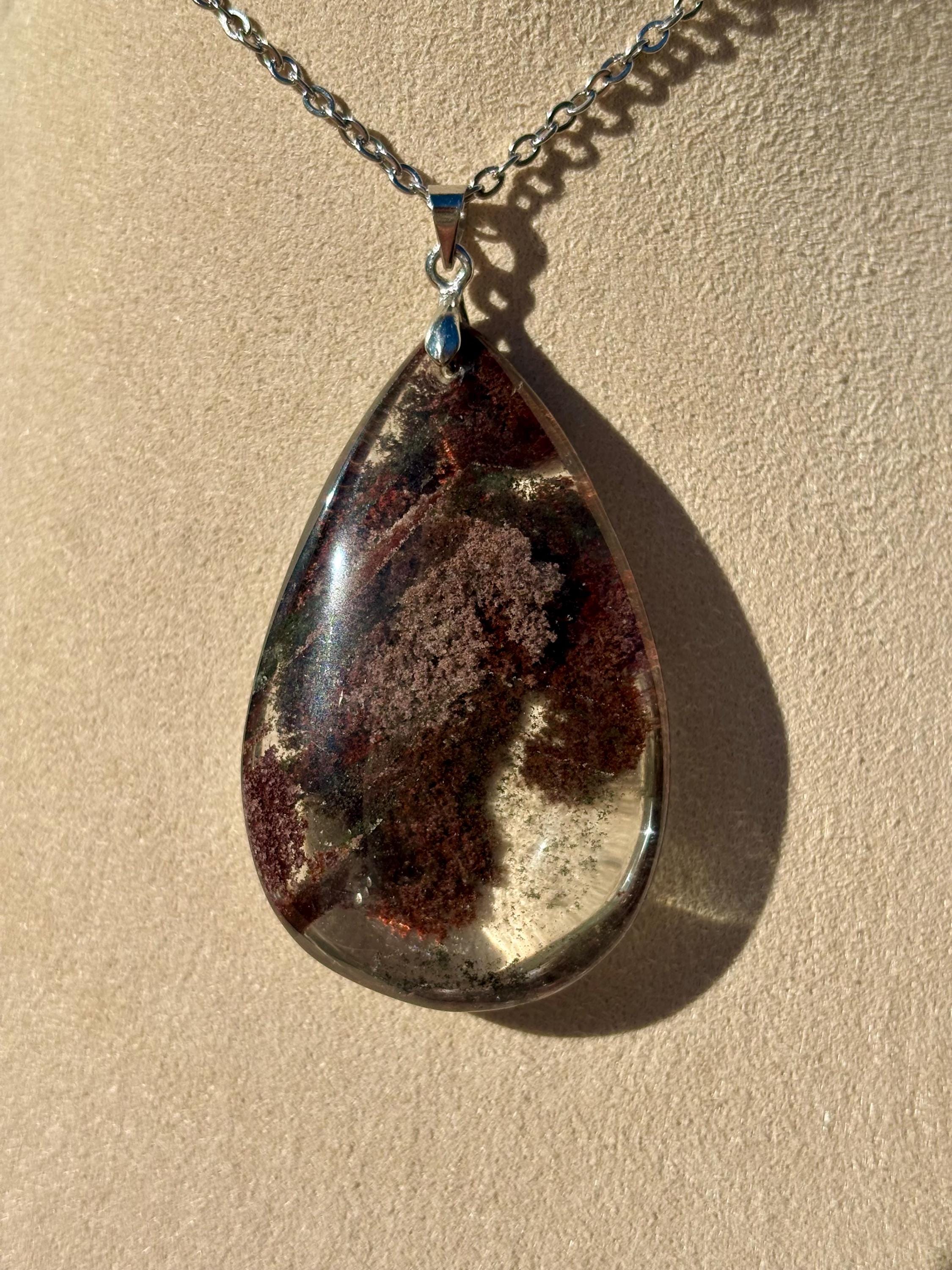 Pierre Précieuse Lodolite (Quartz Jardin) Unique 43,75 Cts - Cabochon Naturel Du Brésil, Non Traité, Pour Bijoux