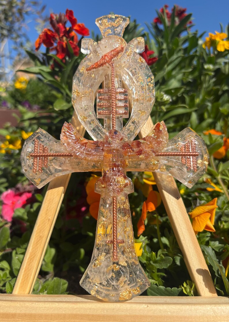Ankh Key Orgonite Citrine & Rock Crystal – Abundance, Solar Energy ...