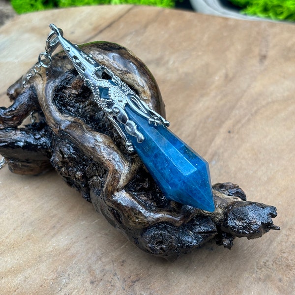 Wicca-Pendel aus blauem Apatit, „Azur Star Wicca-Pendel“
