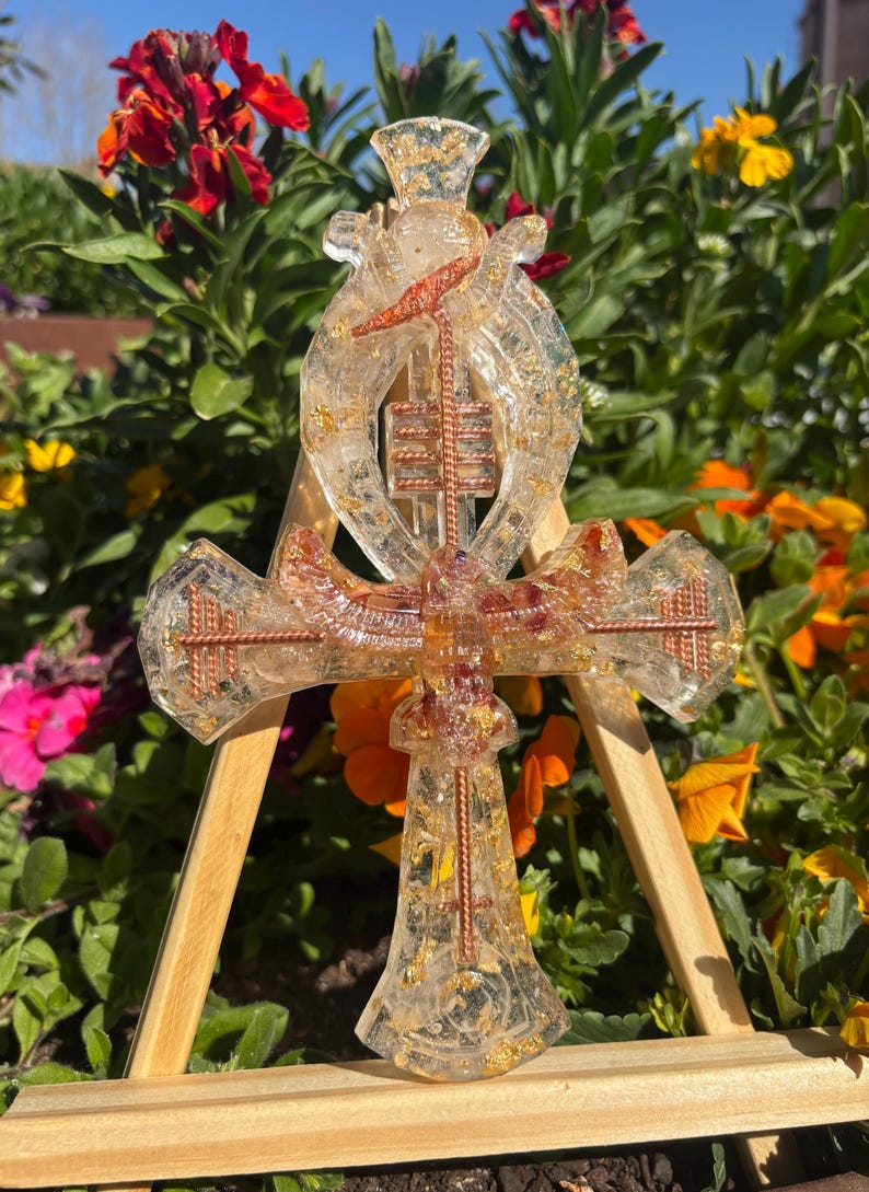 Ankh Key Orgonite Citrine & Rock Crystal – Abundance, Solar Energy ...