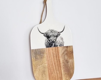 Tabla de cortar de vaca de las Tierras Altas