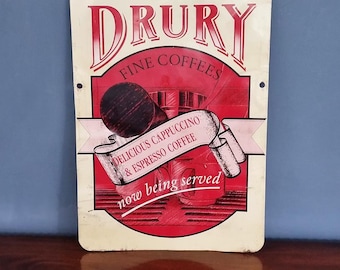 Letrero de café de metal vintage