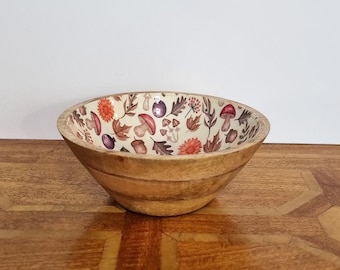 Cuenco decorativo de madera otoñal - Nueva colección 2025