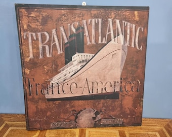 Lienzo de viaje transatlántico de mediados de siglo