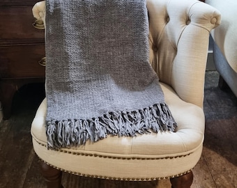 Manta de chenilla de lujo - Carbón vegetal