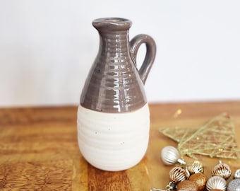 Jarra de cerámica / Jarrón versátil: dos tonos con esmalte