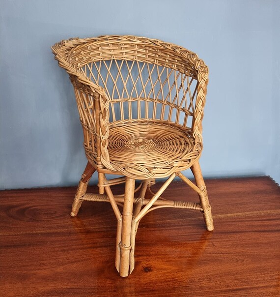 Vintage Child's Wicker Chair Etsy
