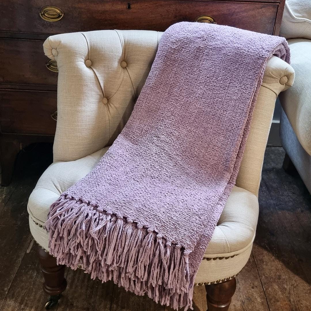 Luxury Chenille Throw - Heather - Etsy
