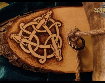Keltische Schlangen (Motiv 4) - Wandhalterung für 1 Horn