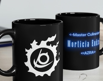 ffxiv mug with job symbol, character name, title, and FC tag