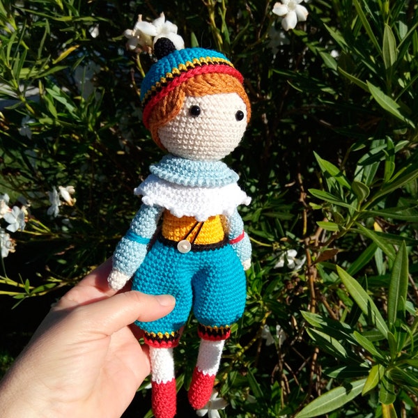 Amigurumi Pattern, crochet vintage circus boy, amigurumi doll pdf - Instant Download English, Portugues, Español