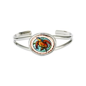 Wire Bracelets Wire Bangle Copper Medallion Jo Lynch Whimsical Art Bracelets Florida Turtle Turtle Jewelry Turtle Cuff Turtle Gifts for Her
