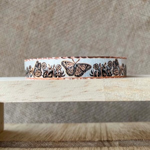 Handmade Copper Monarch Bracelet | Artisan Butterfly Cuff, Rustic Copper Jewelry Adjustable Butterfly Bracelet Gift for Women | Monarch Gift