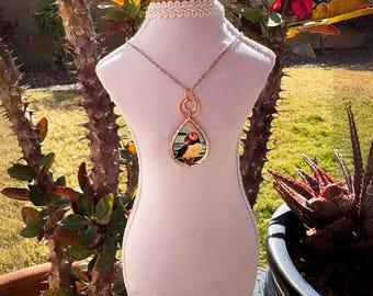 Handmade Papageientaucher Halsketten Papageientaucher Halsketten Papageientaucher Vogel Halsketten Bunt Papageientaucher Totem Schmuck Native Art Schmuck Halsketten