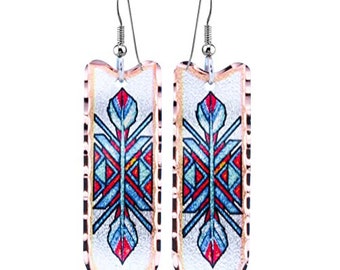 FRONT LINE SCHMUCK Indianer Ohrringe Pferd/Feder/Blumen/Giraffe/Art Deco/Kolibri/Kiefer/Bogen/Kreuz/Südwesternstein