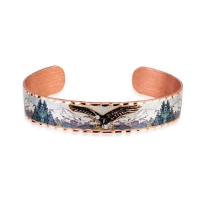 Handgefertigtes Kupfer Adler Armband - Rustikale verstellbare Manschette, Amerikanischer Adler Schmuck, Handwerkliches Wildtier Armband für Männer und Frauen