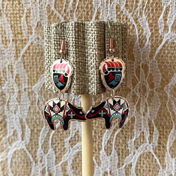 Southwest Native Fetish Bear Earrings, Totem Bear Earrings, Zuni Bear,  Native Northern Light Bear Earrings, Bear Jewelry, Bear Gifts - Etsy