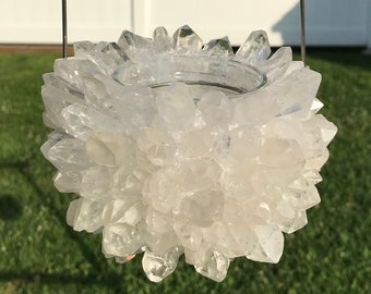 Hanging Lantern with Quartz Crystals