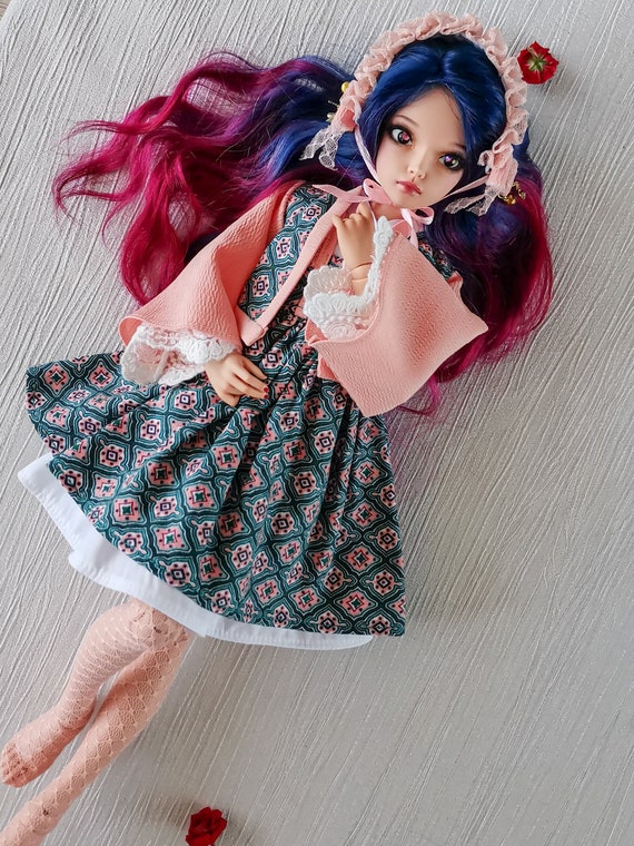 Minifee clothes set of japanese robe , Lolita kawaii 1/4 BJD kimono , MSD bjd wa-lolita dress