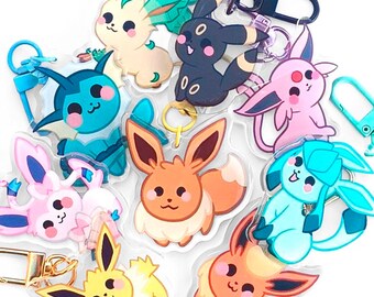 eevee and all evolutions acrylic keychains