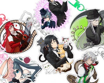 Anime demon butler acrylic keychains