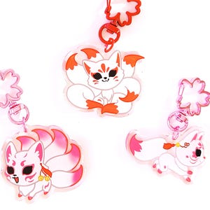 Cute Kitsune acrylic keychains