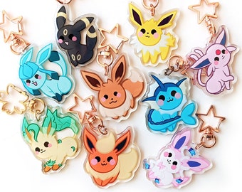 eevee and all evolutions acrylic keychains