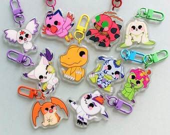 Digimon cute acrylic keychains