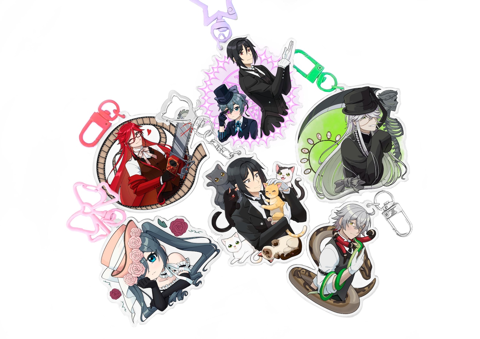 Anime demon butler acrylic keychains