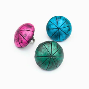 Big Statement Organic Circle Rings, Artsy Statement Rings, Artistic Adjustable Ring, Polymer Clay Statement Ring