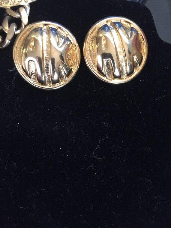 Big 1980's Gold Earrings, Round Gold Earrings