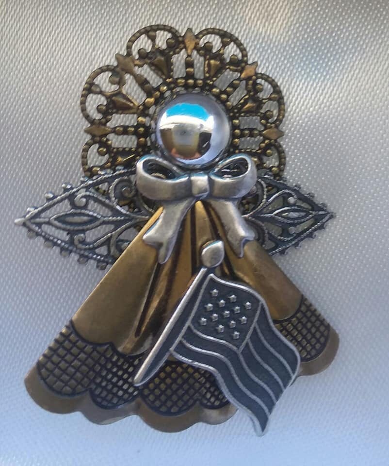 Angel Brooch Patriotic Angel Pin Kat's Creations Pins Etsy