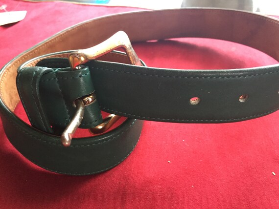Medium Jade Coach Leather Belt 34 Inch Waist Leather Belt Women s Green Coach Belt Etsy