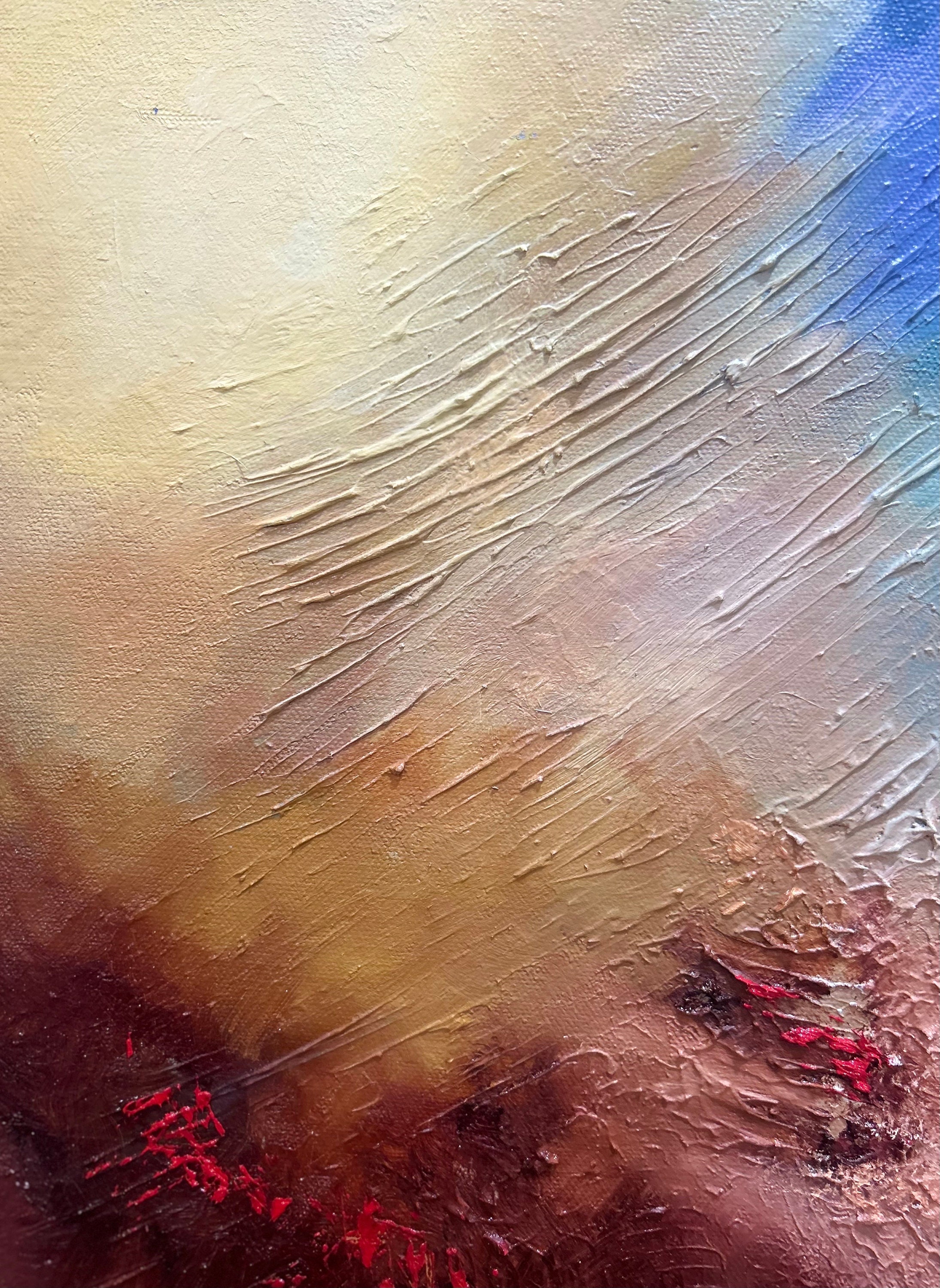 Textured Abstract Oil Painting: Modern Multicolor Wall Art (24x36) - Etsy