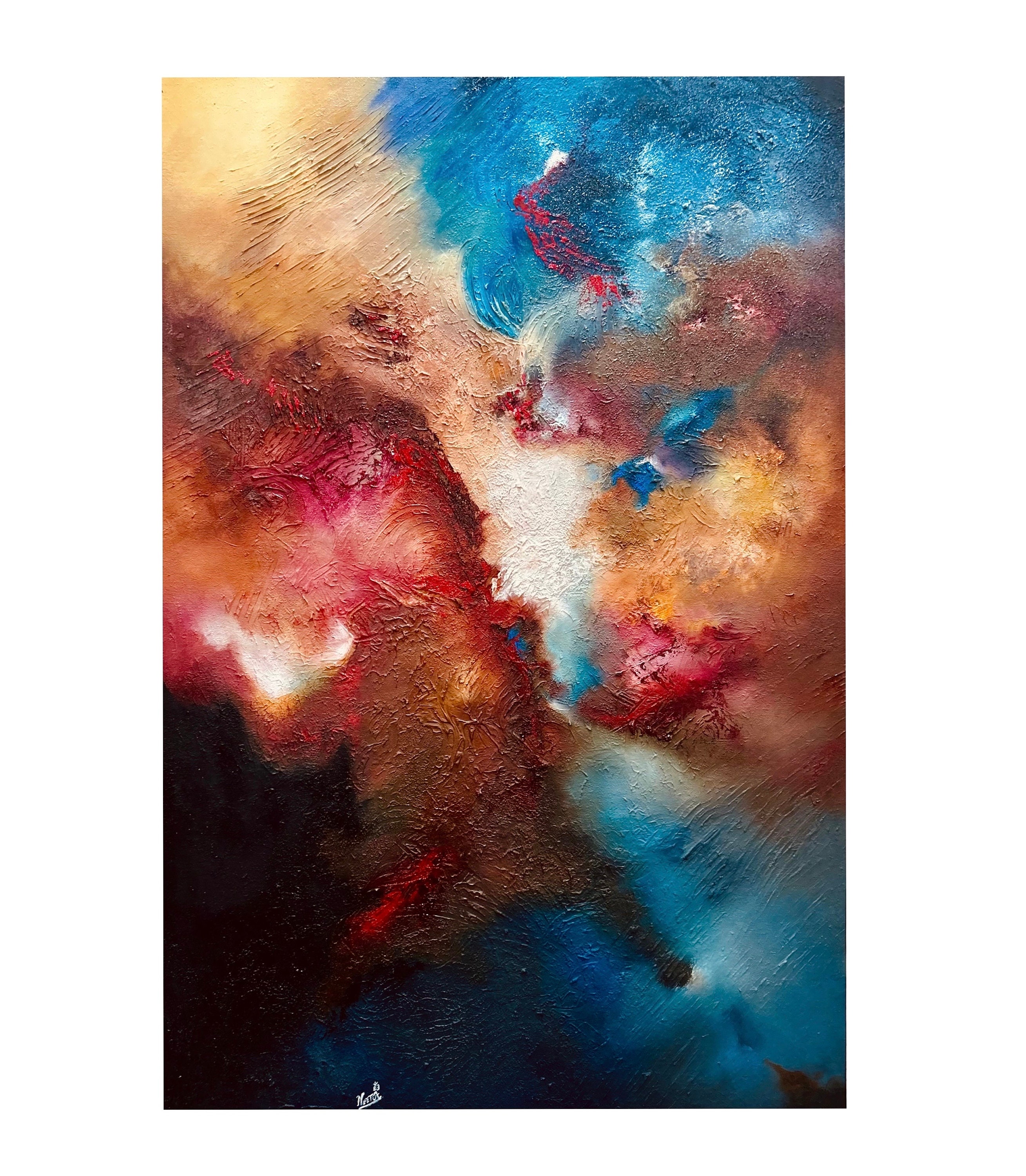 Textured Abstract Oil Painting: Modern Multicolor Wall Art (24x36) - Etsy