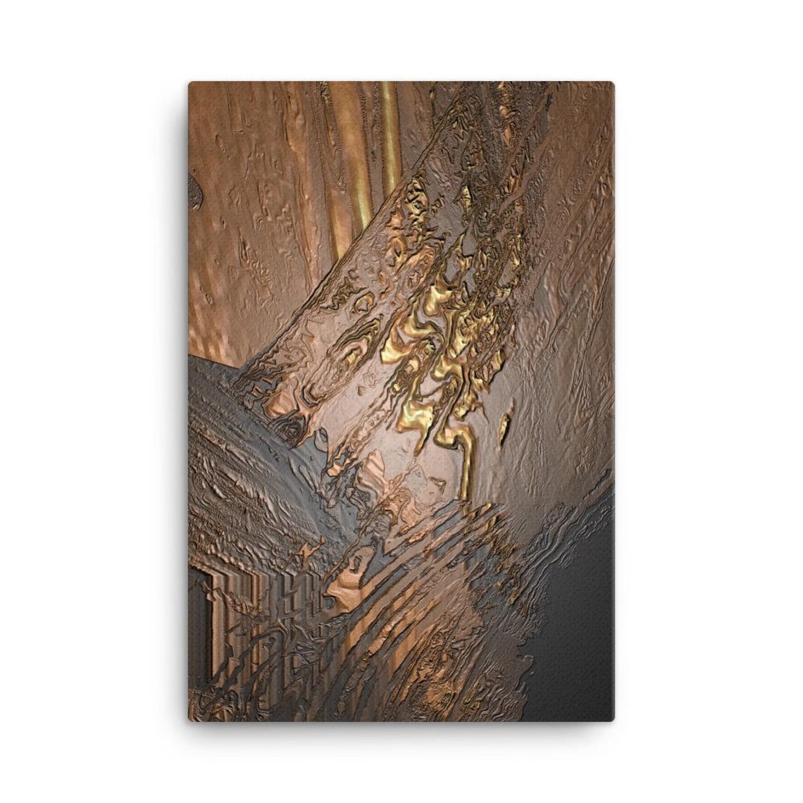 Gold Brown Canvas Wall Art Etsy