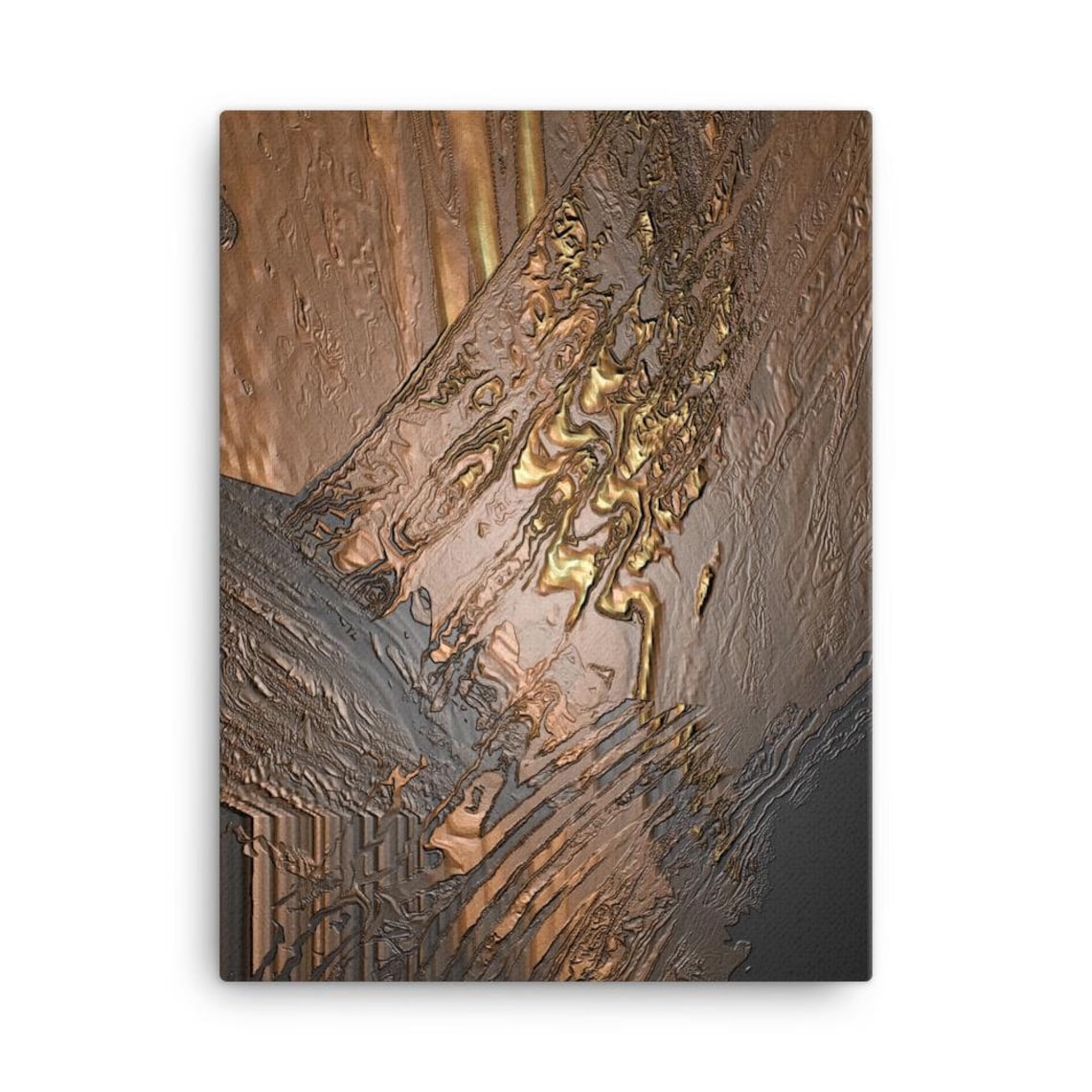 Gold Brown Canvas Wall Art Etsy
