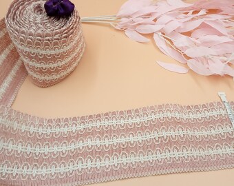 Dusty Rose Lace/Vintage Lace/ Wool Lace Pink/ Vintage Lace Trim/Vintage Exquisite Lace/ Pint Lace Trim/Vintage Trim Ribbon/Lace By the yard.