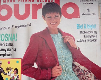 Burda January 1994s/Sewing Patterns/Dress Pattern/Skirt Pattern/Trousers Pattern/Skirt Pattern/Pajame Pattern/Masquerade Costumes Patterns.