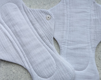 Reusable Menstrual Pads/Cloth Pads/Cloth Panty Liner/Cloth Period Pad/ Reusable Muslin Pad/ Incontinence Pad/Organic Cloth Pads/Eco Friendly