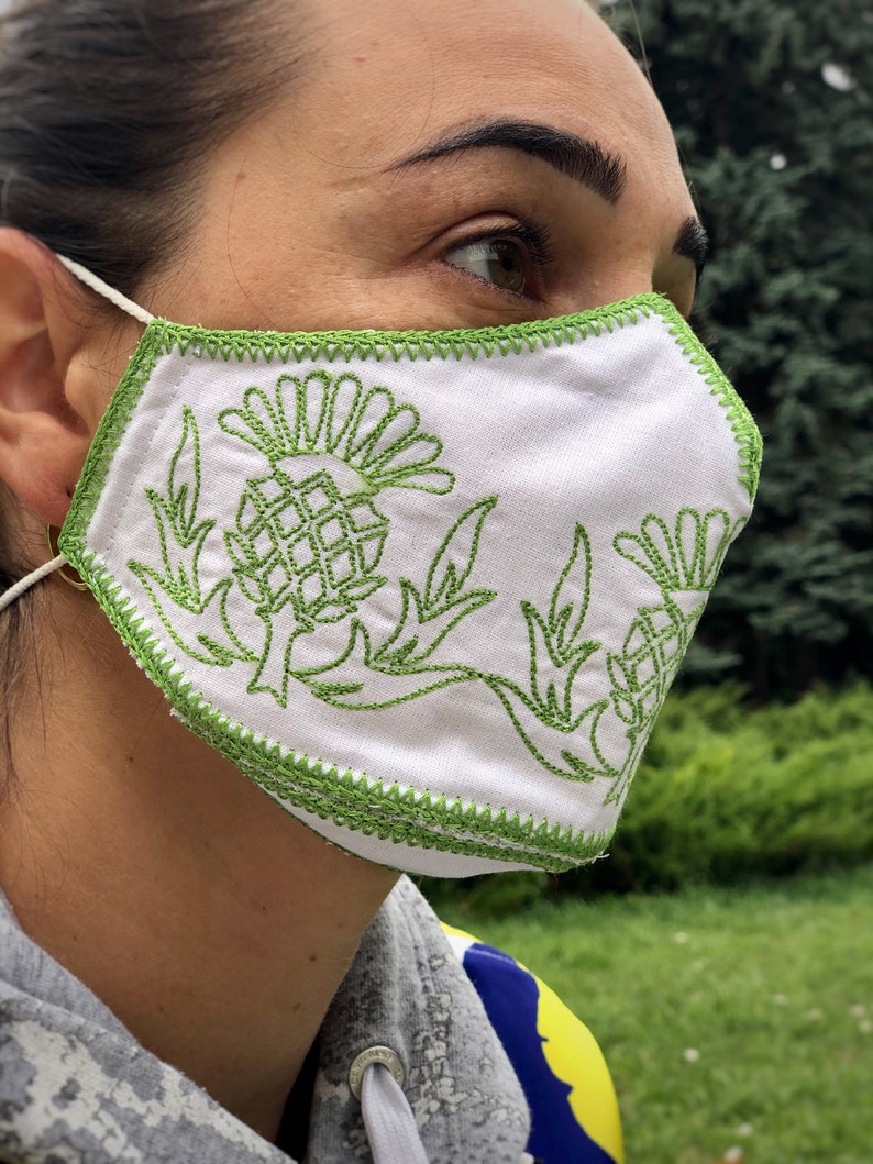 Embroidered Face Mask/ Washable Face Mask /linen Face Etsy