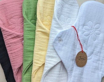 Cloth Pads Starter Set/Organic Cloth Pads 10"/Reusable Pads/Period Pads/Menstrual Pads/Incontinence Pads/Reusable Panty Liner/Eco Friendly