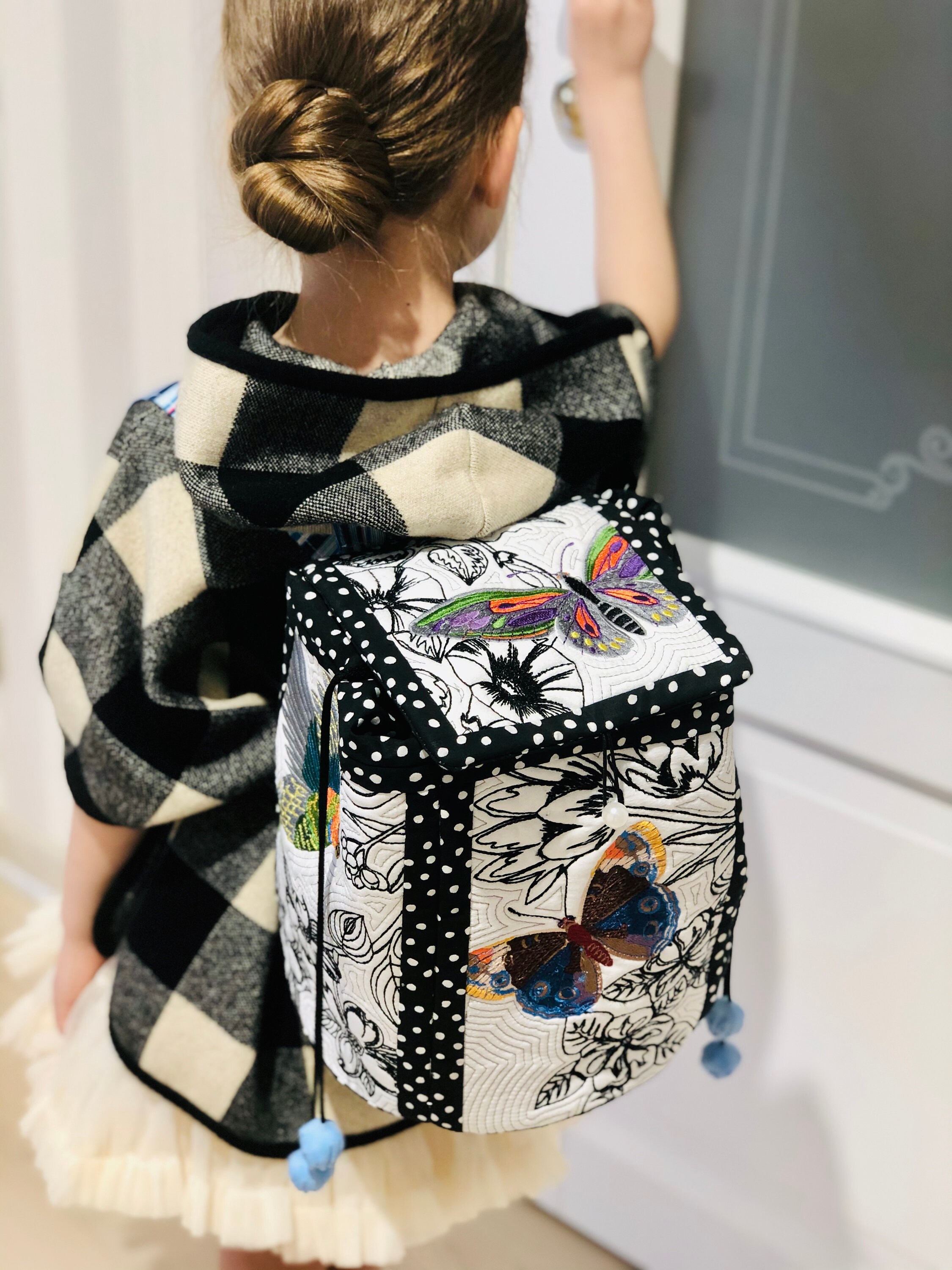 Vegan Cloth Backpack/ Kids Backpack/Toddler Backpack/Embroidered Travel Backpack/Hiking Backpack/Cloth Backpack/Vegan Backpack