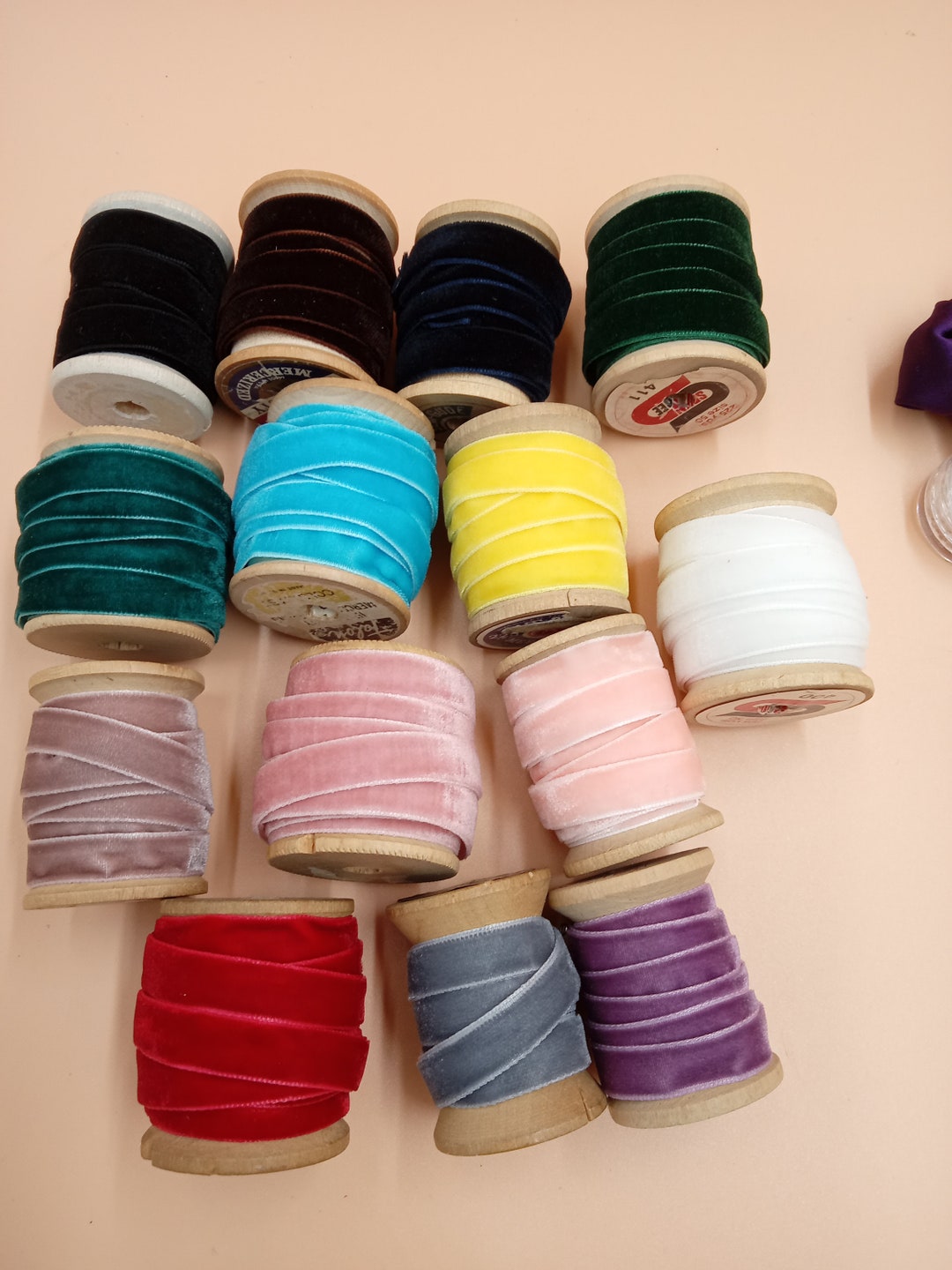 Velvet Ribbon/vintage Ribbon Trim/sewing Trim/ribbon Buy the Yard