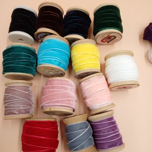 Velvet Ribbon/Vintage Ribbon Trim/Sewing Trim/Ribbon Buy the Yard/ Sewing Crafts/Sewing Trim Ribbons/10mm Ribbons/Sewing Applique Decor