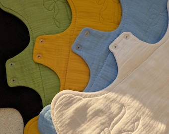 Reusable Postpartum Pads Set of 4 | 14" Cloth Pads with Laundry Bag | Organic Cotton | Heavy Flow | New Mom Gift | Zero Waste