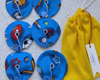 Gtube Pads/Pop on Gtube/Feeding Tube Pads/Set 6 pieces/Organic Cotton Pads/Reusable Tube Pads/Mic-Key Button Covers/Gtube Pads for Boys.