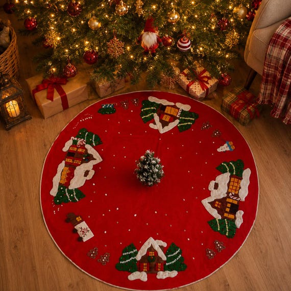 tree gonna albero di natale rosso